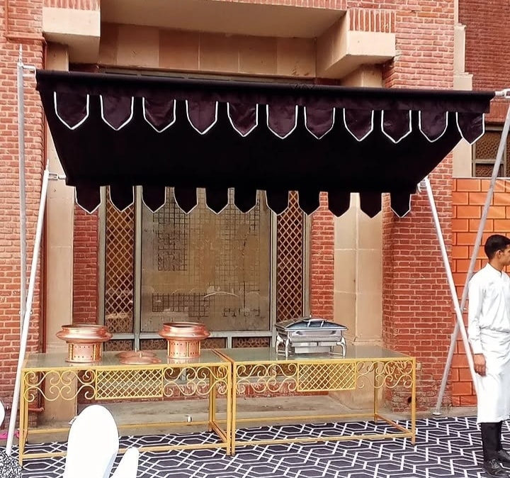 Swiss Cottage Umbrella at a resort